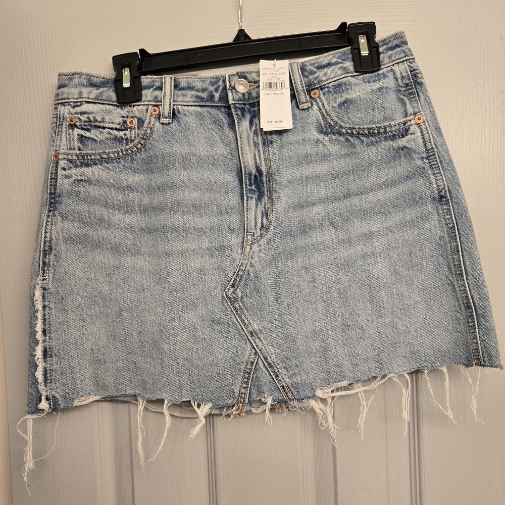 NWT American Eagle Size 8  Super Hi-rise Comfort Stretch Denim Skirt